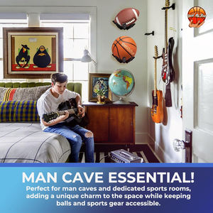 Soporte de Pared para Balón, Esculpido en Resina Pulida, para Mano Izquierda/Derecha, Portátil, para Balones Grandes de Voleibol, Fútbol y Fútbol Americano - Product Image 4