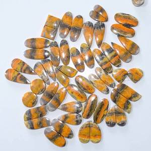 Vente en gros de paires de pierres précieuses en jaspe abeille naturel, magnifiques et de qualité supérieure, pour boucles d'oreilles, pierres précieuses en vrac - Forme et taille personnalisables - Product Image 3