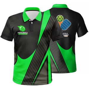 Pickleball Custom Sublimation Athletic <b>Shirt</b> Breathable Eco-Friendly Spandex/Cotton <b>Half</b> Sleeve Button-Up Collar Quick Unisex - Product Image 5