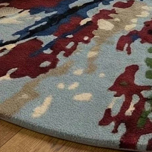 Hand Tufted Low Pile Abstract Wool <b>Rug</b> PET Friendly Non-Slip Eco-Friendly Anti-Bacteria Modern Neutral Beige <b>Thin</b> Latex - Product Image 5