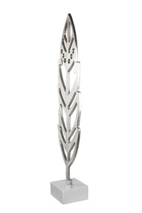 10D X 12W X 48H Modern Metal Leaf Sculpture Artistic Handmade Eco-Friendly Durable Tabletop Decor Living Room Foliage Design - Product Image 4