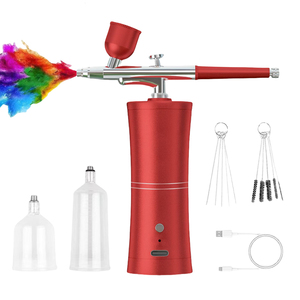 Kit de pistolet aérographe sans fil avec compresseur de charge pour salon de manucure, maquillage, coiffure, pâtisserie - Product Image 2