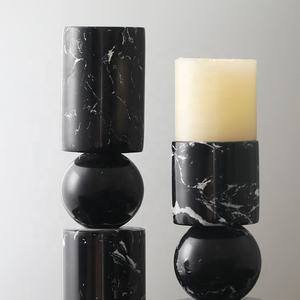 Portavelas de decoración Interior de mármol sólido creativo moderno, soporte de vela de pilar de tamaño personalizado para decoración de Navidad del hogar - Product Image 3