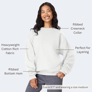 Sweat-shirt blanc à col rond pour homme de qualité supérieure, coupe classique, lourd, à manches longues, pull-over - Product Image 2