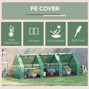 Invernadero Portátil Ecológico de 9FT X 3FT X 3FT con Puertas Grandes con Cierre y Cubierta de PE Resistente al Agua/UV para Uso en Interiores/Exteriores, Color Verde - Product Image 5