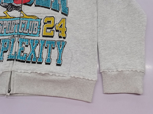 Vintage Custom French Terry Heavy Cotton Plain Hoodies Custom Screen Printing Men Oversized Zip up Rhinestones Graphic Hoodie - Product Image 6
