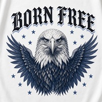 T-shirt en coton pour homme Born Free Eagle Print, manches courtes, coupe classique, col rond, tissu jersey décontracté
