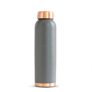 Botella de Agua de Cobre Puro de Diseño Clásico Hecha a Mano con Tapa de Paja Abatible para Beber Directamente, Apta para Lavavajillas, para Oficina, Senderismo, Camping y Coche - Product Image 2