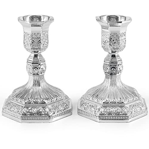 Support de bougie en aluminium argenté style vintage pour centre de table de mariage et décoration intérieure à prix abordable - Product Image 2