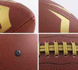 Ballon de rugby en cuir professionnel taille 9 avec motif diamant et impression sérigraphiée - Product Image 4