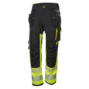 Men's <b>High</b> Visibility Reflective Work Pants With Reinforced <b>Knees</b> And Multiple Pockets Polyester Material Safety Protective - Product Image 3