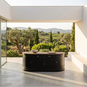 Cómoda Moderna Erlin de Madera Maciza de Teca, Diseño Lineal y Elegante, Acabado Natural, Mueble de Almacenamiento Resistente para Dormitorio, Sala de Estar o Estilo Rústico - Product Image 3