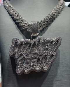 Colgante Personalizado con Iniciales y Nombre, Brillante, Chapado en Plata 925, Joyería Hip Hop, Moissanita VVS, Joyería Personalizada para Hombre - Product Image 3