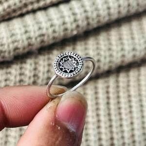Boho Starburst Brass <b>Ring</b> Oxidized Silver Plated Celestial <b>Statement</b> Wholesale <b>Ring</b> For Women - Product Image 5
