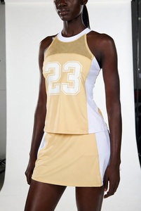 Breathable Fabric Sleeveless V-Neck T-shirt Customizable Colors & LogoWomen's Tennis Uniform & Skirts 100% Polyester - Product Image 5