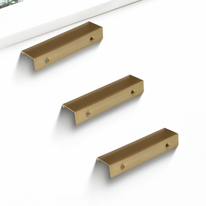 Premium Aluminum Alloy L Shape Edge <b>Pull</b> Handle Brushed <b>Gold</b> Modern Kitchen Cabinet Wardrobe Nightstands Bathroom Furniture <b>Pull</b> - Product Image 5
