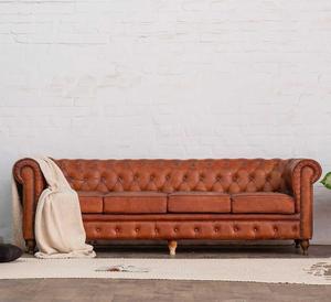 Modern Duraster Chesterfield Three Seater Genuine Leather <b>Sofa</b> Tufted Back Rolled Arms Eco-Friendly <b>Wood</b> <b>Frame</b> <b>for</b> Living Room - Product Image 6