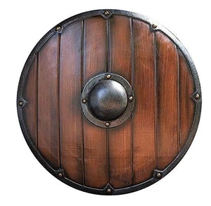 Escudo Vikingo Medieval Grabado a Mano, Redondo de Madera Maciza, Personalizable, de Alta Resistencia, Decoración Histórica para Colgar en la Pared - Product Image 3