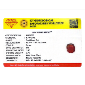 Exquisite 8.5 Carat Natural Hessonite Gomed Loose Gemstone-High Quality Garnet 15mm for Fine Jewelry - Product Image 4