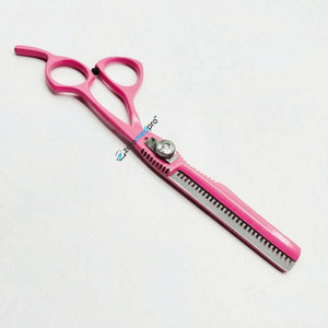 Ciseaux de barbier de haute qualité, en acier inoxydable, couleur rose, avec logo personnalisé et emballage - Product Image 1