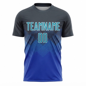 Maillot de football sublimé pour homme, col rond, manches courtes, coupe ajustée, séchage rapide, respirant, imprimé géométrique, vêtements de sport pour adulte, toutes saisons - Product Image 3