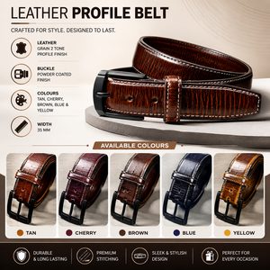 Ceinture en cuir véritable pour homme, en cuir de vachette, couleur unie, boucle à ardillon, formelle, décontractée, largeur 35 mm, durable, moulage monobloc - Product Image 5