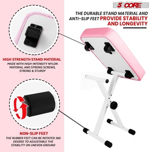 5 Core Keyboard Bench 3 Inch Padded Piano <b>Stool</b> Adjustable 20.5" Guitar Seat Heavy Duty <b>Portable</b> - Product Image 6
