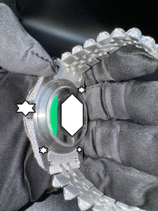 Montre analogique pour homme ZAWO 41 mm en acier inoxydable, diamant Moissanite VVS1, mouvement japonais automatique, vintage, hip-hop, faite à la main, sportive - Product Image 5
