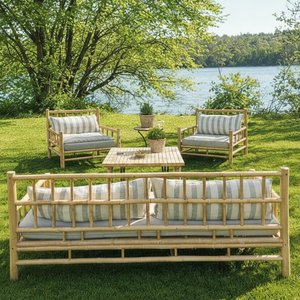 Conjunto de Muebles de Bambú Hechos a Mano para Patio, Sofá de Jardín, Sillones, Mesa de Centro para Balcón, Patio Trasero, Resort, Hotel - Product Image 5