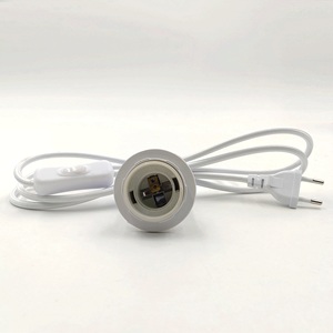 Cable de Alimentación Trenzado de Tela con <span class=keywords><strong>Enchufe</strong></span> Europeo, Interruptor de Botón 304, Cable con <span class=keywords><strong>Enchufe</strong></span> para Portalámparas <span class=keywords><strong>E27</strong></span> - Product Image 4