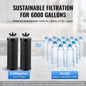 Sistema di filtrazione dell'acqua da banco in acciaio inossidabile 304 da 2,25G, sistema di filtraggio manuale a gravità per camper, riduce il piombo fino al 99% - Product Image 4