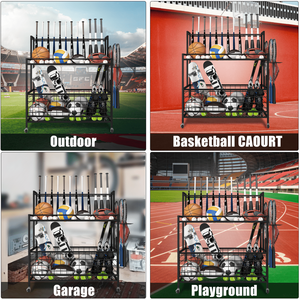 24 paniers de rangement pour bâtons de baseball, supports à balles plus grands, crochets pour équipements sportifs intérieurs et extérieurs, étagères utilitaires - Product Image 3