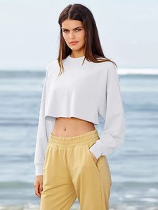 Sudadera con Capucha Corta Personalizada para Mujer, Sudadera Informal, Transpirable y Holgada - Product Image 6