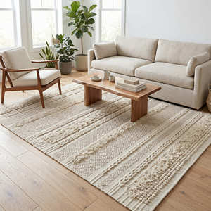 Handcrafted Bohemian Geometric Area <b>Rug</b> Wholesale Cotton Chevron Pattern Boho Living Room <b>Rug</b> With Fringe Non Slip - Product Image 2