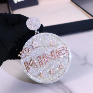 Exclusivo colgante de Hip Hop de Plata de Ley 925 chapado en oro último Patrón nuevo corte brillante diamante fino colgantes encantos - Product Image 4