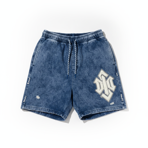 Shorts pour homme en jersey uni 100% coton, taille haute, respirants, avec taille élastique et logo sur le devant - Product Image 1