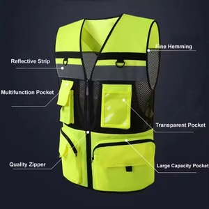 Hot Sale Custom Logo Winter Workwear High Visibility Reflective LED Flash Safety Vest for Mining Construction Made of Polyester - Product Image 4