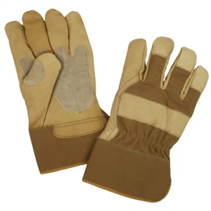 Gants de travail en cuir de vachette renforcé, vêtements de travail de type rigueur canadien, vêtements de sécurité réfléchissants, doux - Product Image 1