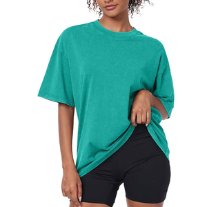 T-shirt d'été pour femme le plus vendu, délavé à l'acide, personnalisable, séchage rapide, respirant, 100 % coton - Product Image 1