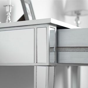 Tavolo da Trucco Stile Europeo con Specchio e 2 Cassetti, Comò LED Resistente per Donne, Pieghevole per Uso in Ospedali e Ville - Product Image 2