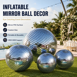 Décoration de fête de taille personnalisée Grandes sphères réutilisables Grandes bulles brillantes Ballon gonflable Disco <span class=keywords><strong>Boule</strong></span> miroir - Product Image 1