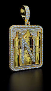 Hot Custom 925 <b>Silver</b> & Gold Plated 10k 14k 18k Iced Moissanite <b>Letters</b> Pendant <b>Necklace</b> For Men Hip Hop Style Hip Hop Jewelry - Product Image 2