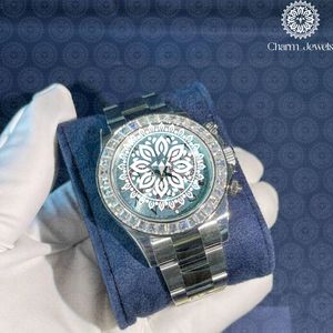 Reloj de Diamantes de Lujo Charm Jewells para Hombre, Caja de Acero Inoxidable de 40 mm, Movimiento Mecánico Analógico, Resistencia al Agua de 10 Bares, Botón de Presión - Product Image 4