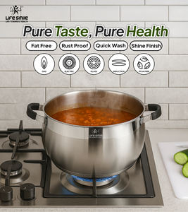 Luxury 6-Piece 18/10 Stainless <b>Steel</b> <b>Pot</b> Set with Silicone-Edged Lids and Silicone-Wrapped Handles - Product Image 6