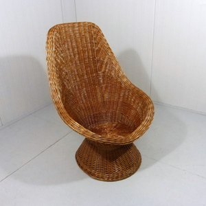 Woven rattan reading chair ergonomic shape armchair competitive price natural meditation chairs - Product Image 2