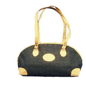 Sac à main en jute noir à pois naturels avec longues poignées en coton, écologique, sac fourre-tout pour femmes, capacité 3L+, Saint-Valentin - Product Image 2