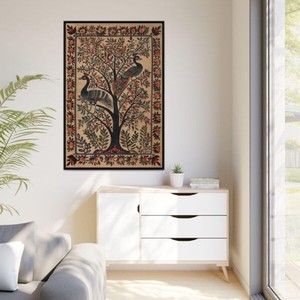 Décoration murale en bois de manguier sculpté à la main, motif paon - Art en bois de Moradabad, vente en gros - Product Image 4