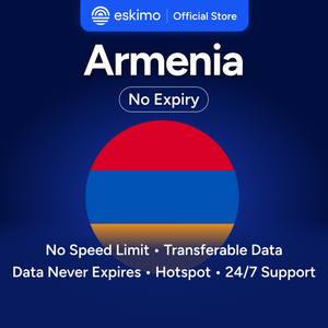 เอสกิโม อาร์เมเนีย 3GB eSIM ไม่มีวันหมดอายุข้อมูล ข้อมูลสำหรับการเดินทาง ความเร็วสูง 5G/4G ไม่ต้องใช้ซิมการ์ดแบบกายภาพ S-AR-03 สมาร์ทโฟนดิจิทัล - Product Image 1