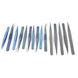 Juego de 15 Pinzas Suizas Anguladas Iris, Kit de Instrumentos Quirúrgicos, Pinzas de Microcirugía de Acero Inoxidable con Estuche - Product Image 4