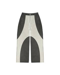 Custom Oversized Streetwear Acid Wash Sweatsuit Cotton Fleece Hoodie Set OEM Private Label Rhinestones Tracksuit Manufacturer - Product Image 5